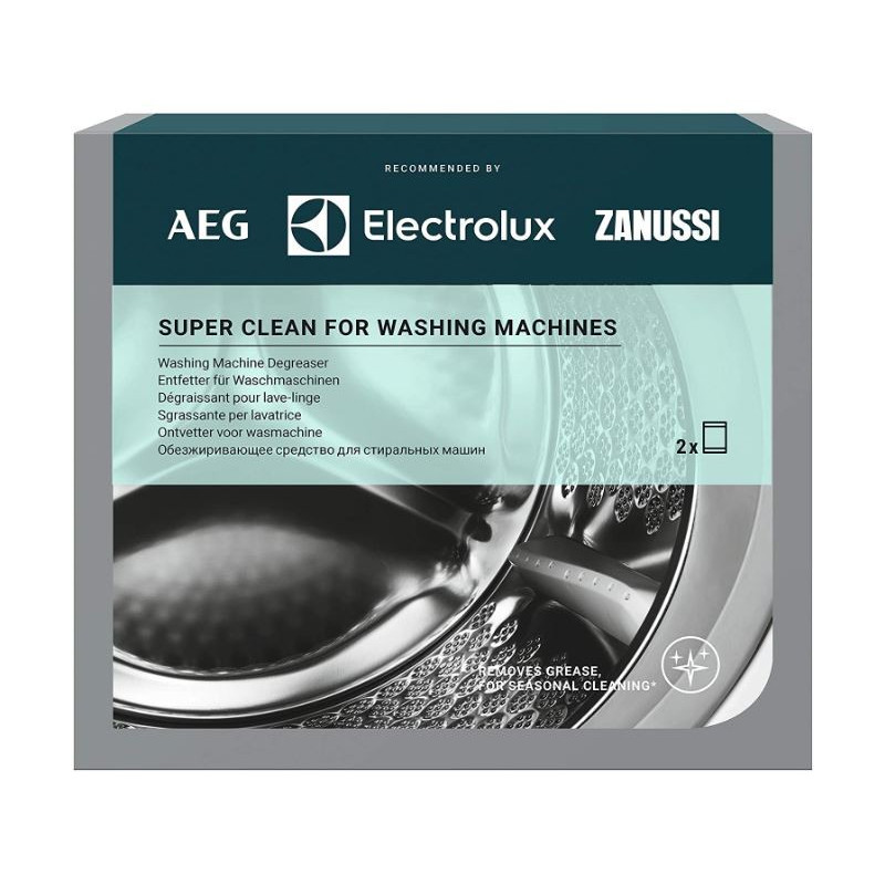 AEG M3GCP200 9029799310 Super Clean Nettoyant en profondeur pour lave-linge 2 sachets.