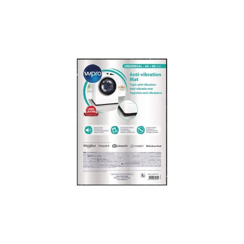 WPRO ANT100 - Tapis anti-vibration pour lave-linge - 60x60cm