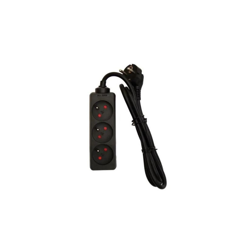 CHACON Bloc multiprise 3 prises 16A 1,5m noir
