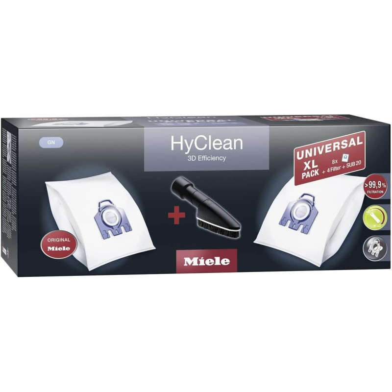Pack XL Universal HyClean 3D Efficiency GN  avec brosse universelle SUB 20 Miele