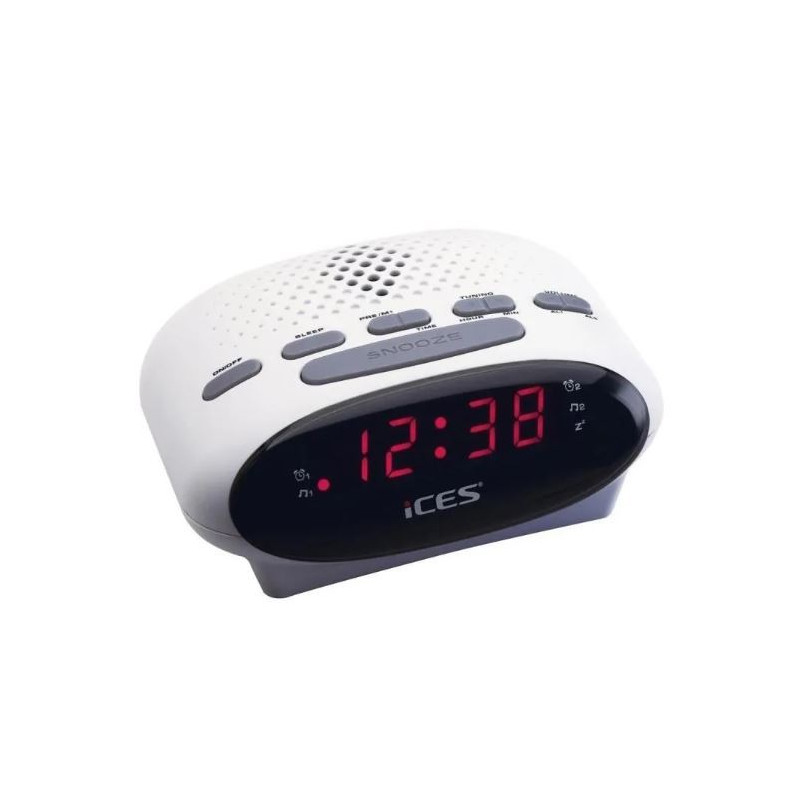 SCD-42 Lenco, radio-réveil, ondes ultra courtes (FM), blanc