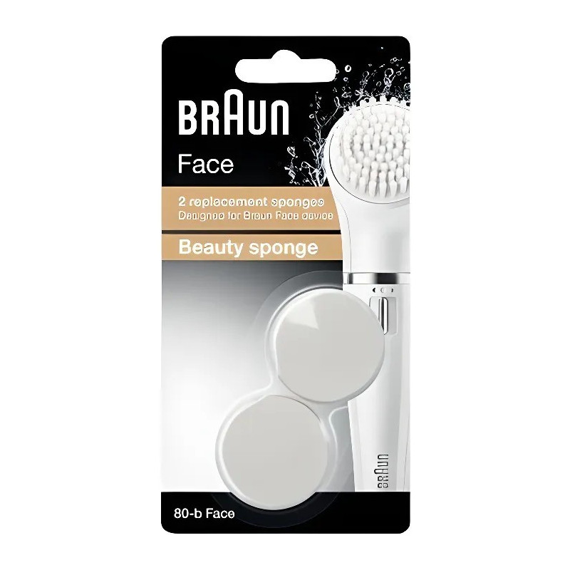 Braun Face 80-b Éponge Beauté - Lot de 2 Brosses de Remplacement