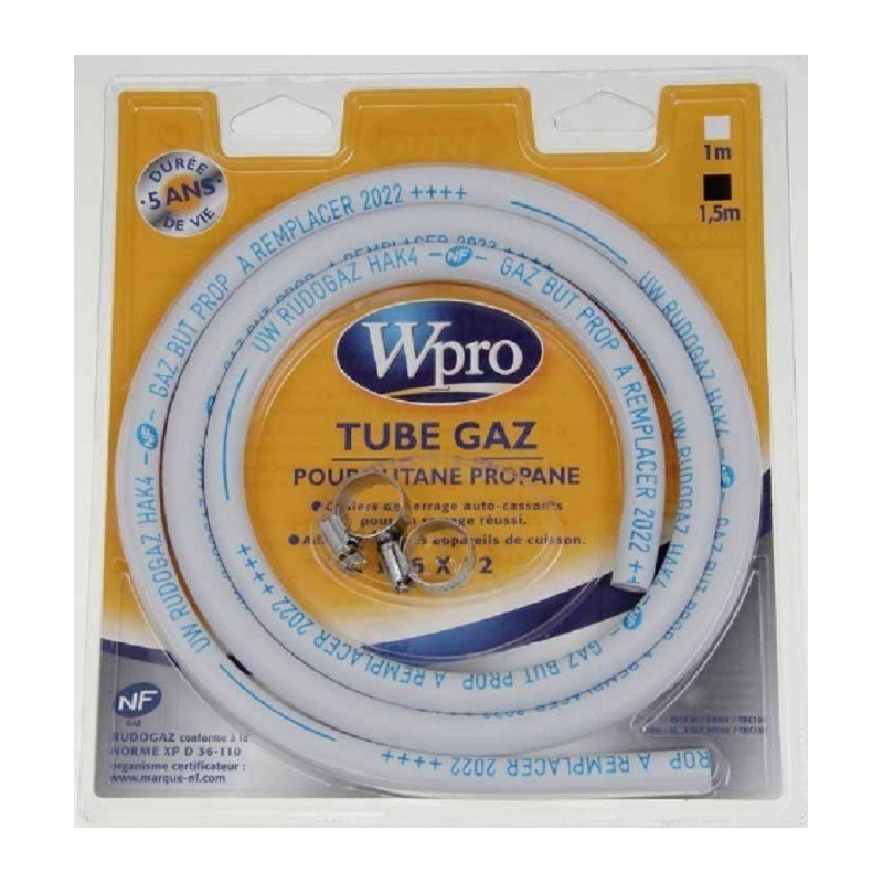 WPRO TBC159 Tuyau gaz - caoutchouc Butane/Propane - 5 ans