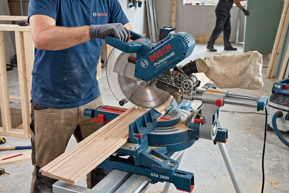 utilisation d'une scie à onglets bosch