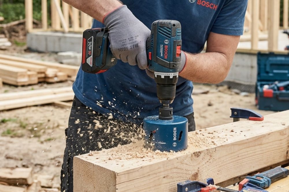 utilisation d'une scie trépan bosch