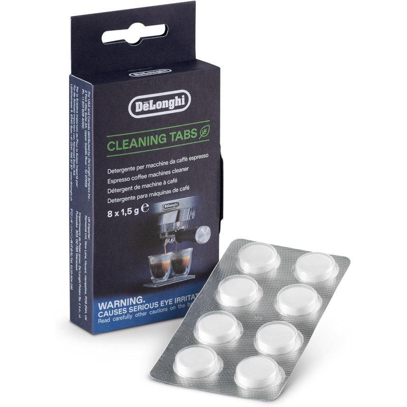 Tablette de nettoyage 1 paquet de 8 comprimes pour machine a cafe espresso delonghi as00002139