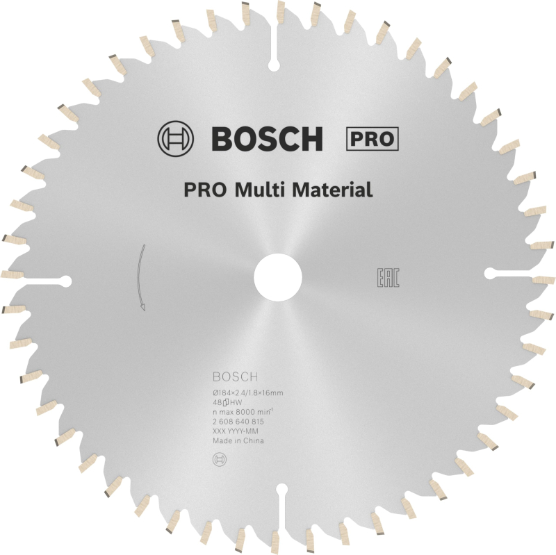Bosch 1x lame de scie circulaire pro multi material pour scies portatives filaires (pour aluminium p