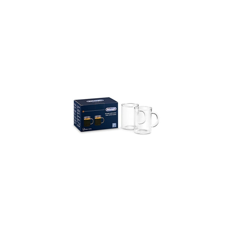 Delonghi dlsc320 ensemble de verres a cafe long americain tasse resistante en verre borosilicate confortable a tenir lavable as00001755